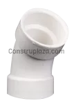 Codo sanitario 45° PVC SCH40 pared gruesa 200 mm (8")