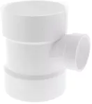 Tee sanitaria reducida PVC SCH40 pared gruesa 100 a 50 mm (4" a 2")