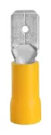 Terminal macho .250" (12-10 AWG) plano amarillo (10 por paquete)