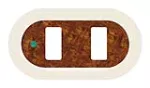 Placa 2 modulos rectangular madera nuva Magic Bticino 503NU/2RN