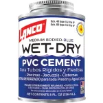 Pegamento PVC agua fria y caliente Wet-Dry azul 1/16 galon Lanco SM248-7