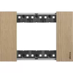 Placa 3 modulos roble Living Now Bticino KA4803LM