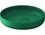 Lavatorio de sobreponer redondo 460 mm sin rebosadero verde azulado mate Vitrium Duravit 266146HA79