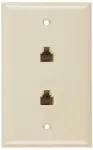 Conector doble para telefono RJ11 UL marfil Eagle 3533-V
