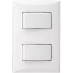Interruptor doble 15A 110V blanco Plata Eagle 1004-W