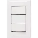 Interruptor triple 15A 110V blanco Plata Eagle 1005-W