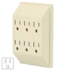 Multicontacto 6 tomas aterrizado cuadrado 15A 127V blanco Volteck MUL-620 / 46811 