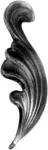 Hoja cola izquierda 40 x 110 mm (3 mm) hierro forjado decorativo para rejas 136/2