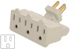Multicontacto 3 tomas aterrizado tipo bisagra 15A 127V blanco Volteck MUL-370 / 46801 