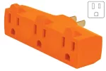 Multicontacto 3 tomas aterrizado tipo Y 15A 127V naranja Volteck MUL-380 / 46805 