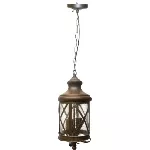 Lampara para exterior farol colgante 2 luces E27 52W 100-240V IP44 bronce antiguo Roma II Tecnolite FTL-4001/BA