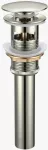 Desagüe para lavatorio 32 mm (1-1/4") push tipo hongo con rebalse niquel cepillado Prime