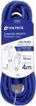 Extension electrica de uso rudo aterrizada 1 toma 4 metros azul 16AWG Volteck ERA-4X16 / 48057 