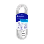 Extension electrica 3 tomas 2 metros blanca 13A 16AWG Volteck ED-2B / 48000 