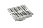 Drenaje cuadrado 10 cm de aluminio salida de 50 mm (2") satinado Simetrio Carmiol CI 115-50-E-A-S