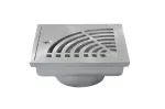 Drenaje cuadrado 10 cm de aluminio salido de 50 mm (2") satinado Movado Carmiol CI 116-50-E-A-S
