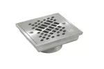 Drenaje cuadrado 10 cm de aluminio salida de 50 mm (2") satinado Sago Carmiol CI 117-50-E-A-S