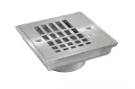 Drenaje cuadrado 10 cm de aluminio salida de 50 mm (2") satinado Vivoforto Carmiol CI 118-50-E-A-S