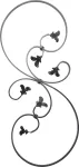 Panel con hojas grande 350 x 870 mm (12 x 6 mm) hierro forjado decorativo para rejas 52/1