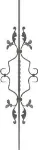 Panel con doble hojas 235 x 900 mm (12 mm) hierro forjado decorativo para rejas 53/1