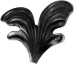 Hoja doble cola izquierda 70 x 60 mm (3 mm) hierro forjado decorativo para rejas 136/4