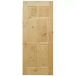 Puerta pino 6 paneles 100 x 210 cm