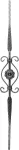 Barrote con flor 110 x 900 mm (12 x 12 mm) hierro forjado decorativo para rejas 64/F/8