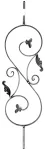 Panel con hojas 250 x 900 (12 mm) hierro forjado decorativo para rejas 52/A/4