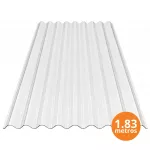 Lamina de policarbonato ondulada transparente 0.7 mm x 0.81 x 1.83 metros Suntuf