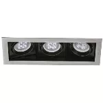 Lampara empotrada dirigible rectangular 3 luces GX5.3/GU10 21W 110V satinado Alicante II Tecnolite 180YD4003MVS