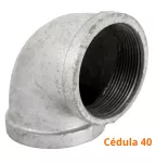 Codo hierro galvanizado 90° 50 mm (2") cedula 40