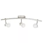 Lampara spot dirigible 3 luces GU10 150W 100-240V con riel curvo satinado Barcelo I Tecnolite 180LVR903MVS