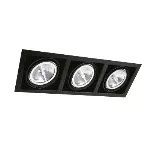 Lampara empotrada rectangular 3 luces G53 150W 100-240V negro Nanchong II Tecnolite YD-700-3/N