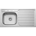 Fregadero de empotrar 1 tanque izquierdo 1 batea derecha pulido 100 x 50 x 13 cm Prime BD10050B+S05