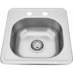 Fregadero de empotrar 1 tanque satinado 38 x 38 x 15 cm Prime T1515+S05