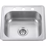 Fregadero de empotrar 1 tanque satinado 48 x 48 x 15 cm Prime T1919+S05