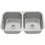 Fregadero de submontar 2 tanques satinado 82 x 46 x 22 cm Prime UE206+S05+S05