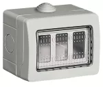 Caja de pared para intemperie 3 modulos IP55 gris Idrobox Bticino 25503