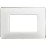 Placa 3 modulos rectangular hielo Matix Bticino AM4803CBN