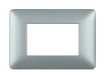 Placa 3 modulos rectangular plata Matix Bticino AM4803MSL