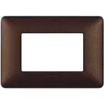 Placa 3 modulos rectangular cafe Matix Bticino AM4803TGG