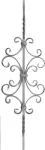 Panel retorcido con rizo 260 x 900 mm (12 mm) hierro forjado decorativo para rejas 52/F/1