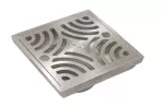 Drenaje cuadrado 9.5 cm de aluminio salida de 38 mm (1-1/2") satinado Balancado Carmiol CI 111-38-E-A-S