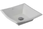 Lavatorio de sobreponer cuadrado 390 mm sin rebosadero blanco Soler Franz Viegener E325-BL
