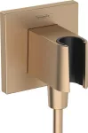 Salida de agua pared con soporte para regadera telefono bronce cepillado FixFit E Hansgrohe 26889140