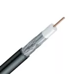 Cable coaxial RG-6 doble malla 100% Certificado PVC negro