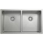Fregadero de submontar 2 tanques satinado 76 x 48 x 25 cm Prime HBE2920+S05+S05