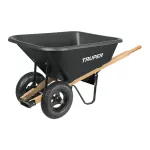 Carretillo de plastico 175L negro con doble llanta neumatica Truper TP-8 / 19810 