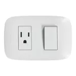 Interruptor 15A con tomacorriente 2P blanco Domino Sencia Bticino AP5231