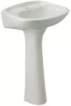 Lavatorio de pedestal 470 x 360 mm con rebosadero blanco Ferrara Franz Viegener E211-BL